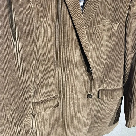 SADDLEBRED brown corduroy textured 2 button blazer jacket classic work career - Picture 2 of 8
